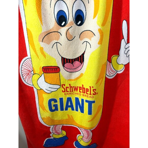 Schwebels Bread Mascot‎ Beach Towel In a Bag Cotton Hilasal 100% Cotton Vintage - Picture 4 of 16